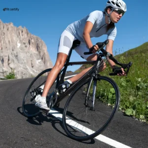 A person participating in the Haute cycling event, after getting a medical certificate for sports from Fit Certify.
