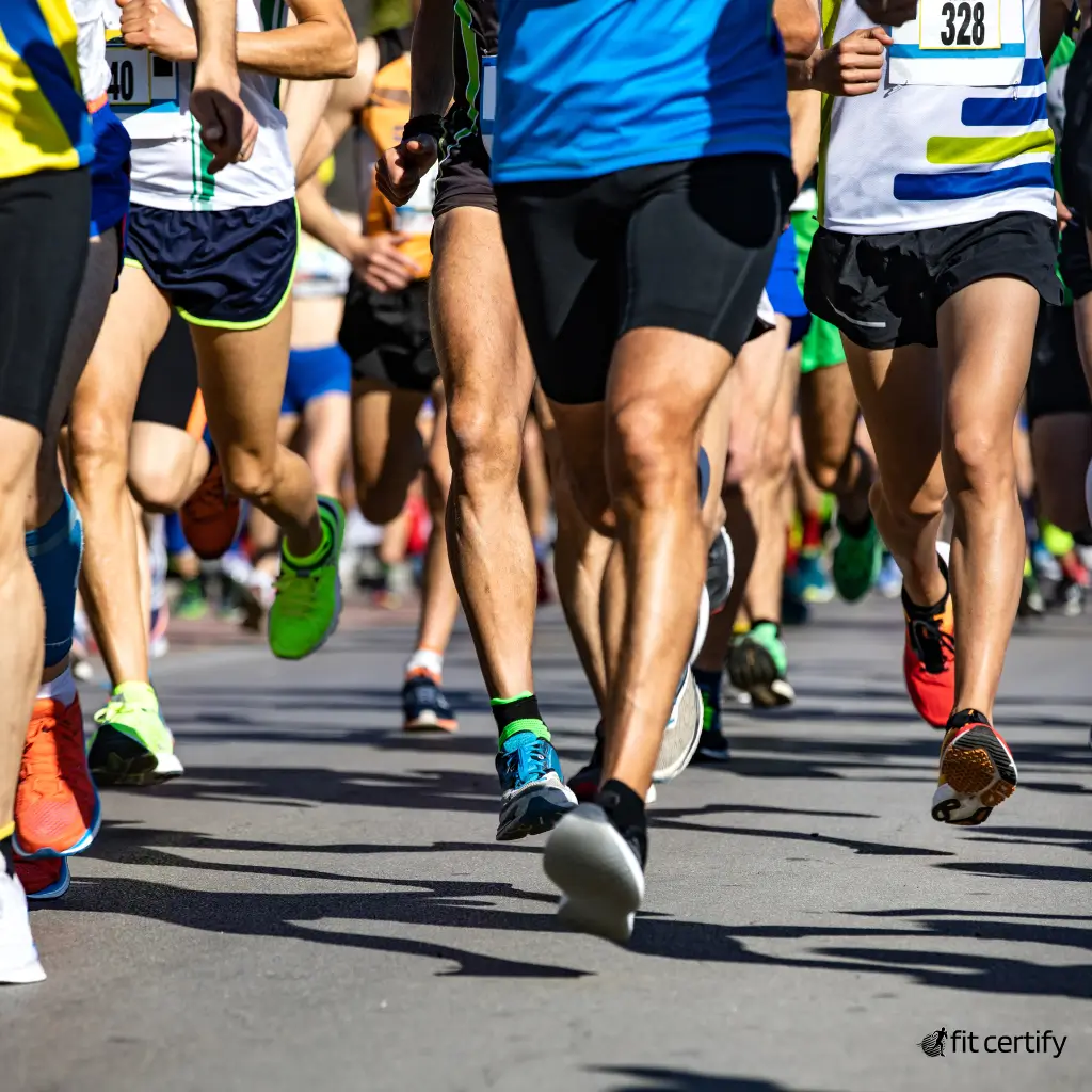 A group of people taking part in the Garda Trentino Half Marathon, after getting a fit to run medical certificate from a doctor at Fit Certify.